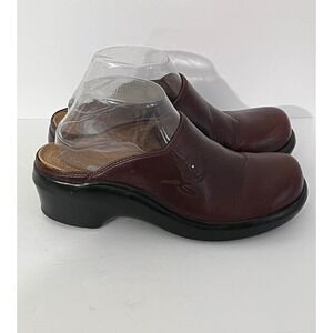 Ariat Leather Rose Embossed Clogs Womens 8B Burgundy Slip On Mules 93863